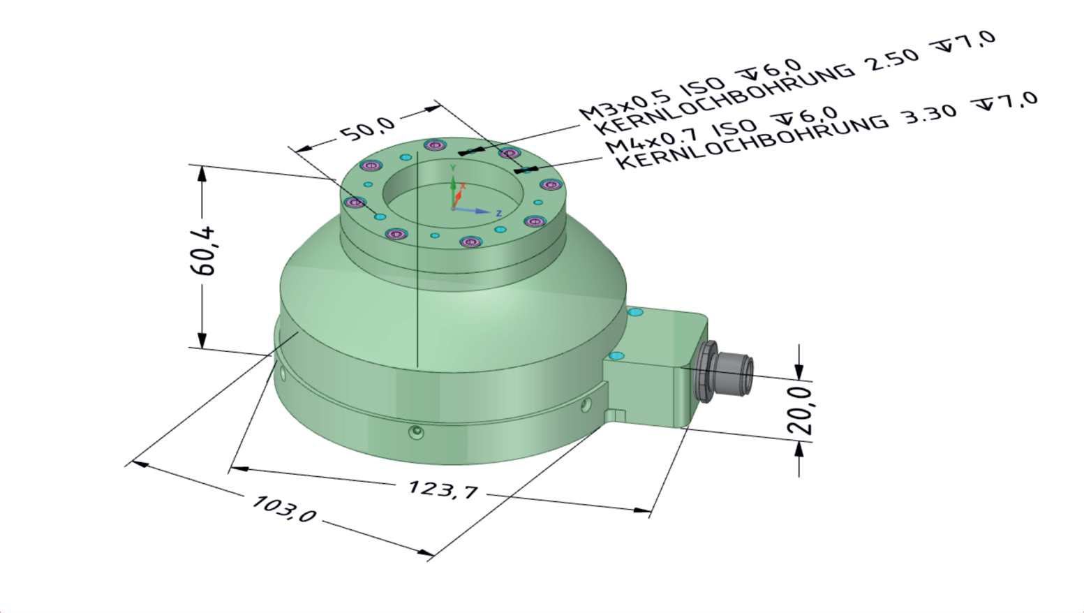 Maßzeichnung MINI-DOME-100-NG