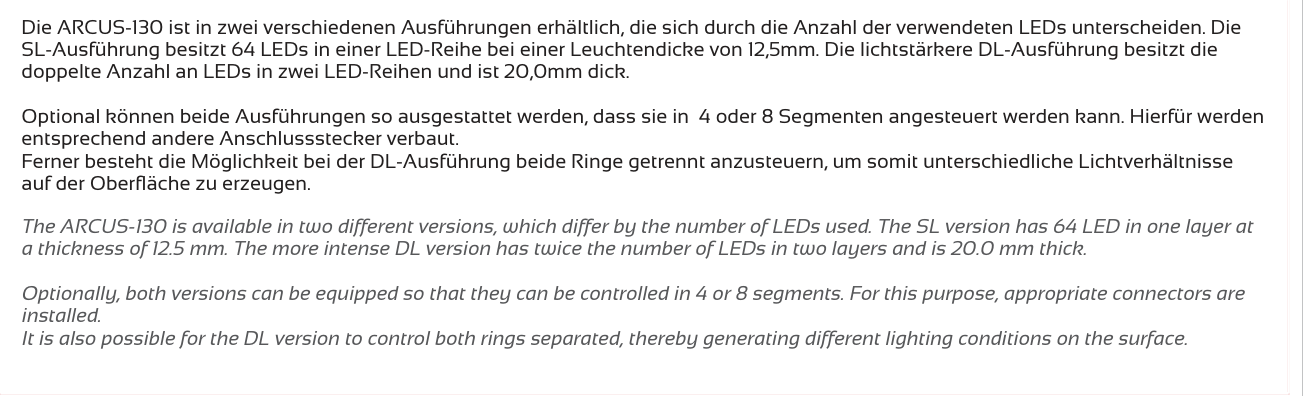 Ausführungen und Segmentsteuerung – ARCUS-130-DL, Original Seite 4