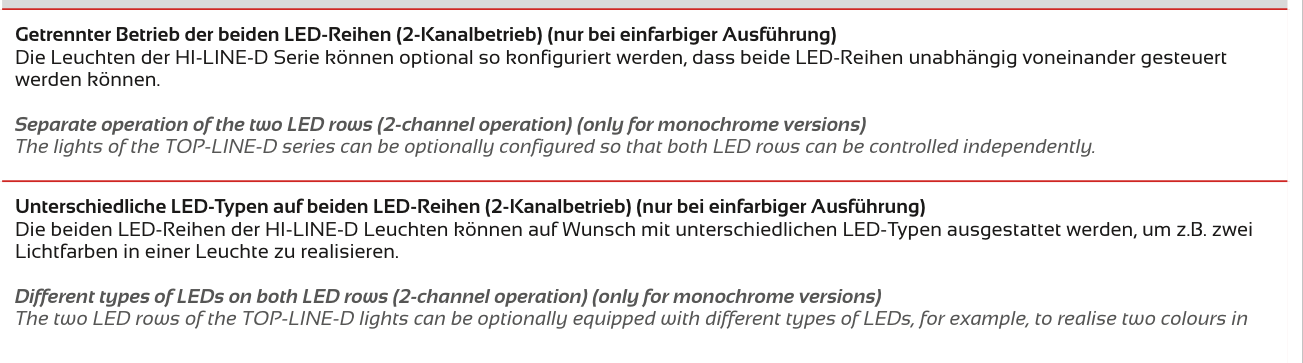 Ausführungen und Segmentsteuerung – HI-LINE-D2, Original Seite 4
